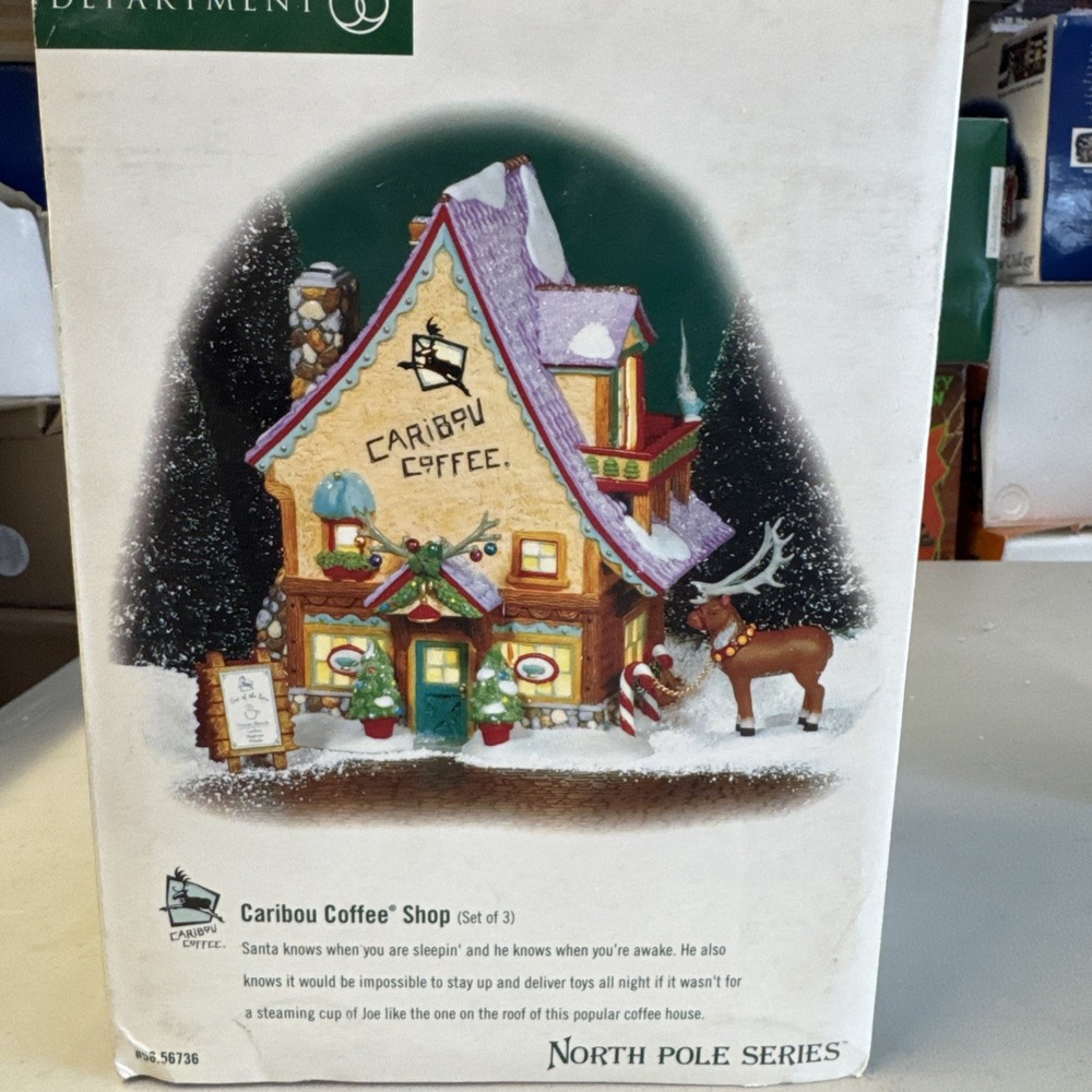 Department 56 North Pole Series #56736 Caribou Coffee Shop "Retired" Read